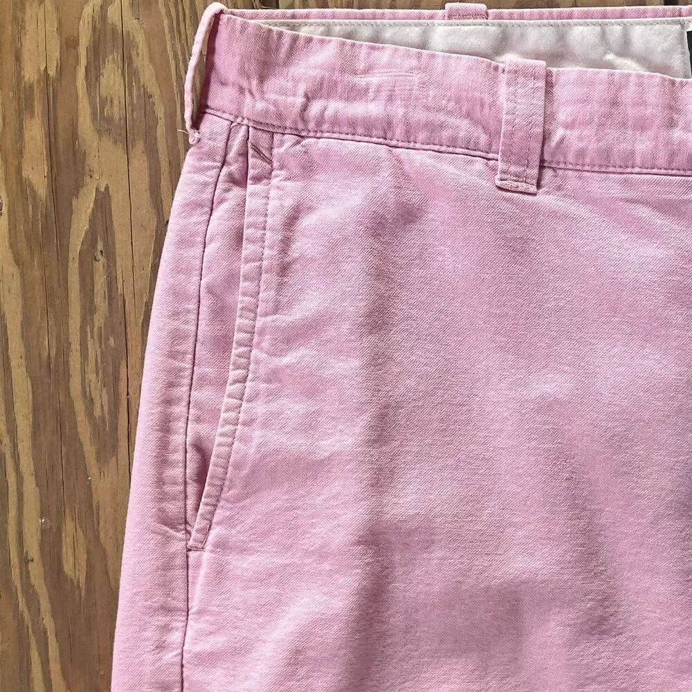 J.Crew Sunwashed Oxford Cotton Shorts - Light Pink - Men's Size 31W